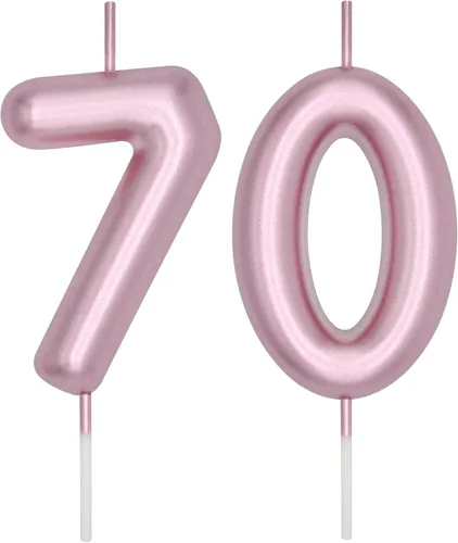 Miniatura 231 de DERVENTA Vela con números de 2.36 pulgadas, decoración perfecta para cumpleaños, brunch, postre, pastel, 1 pieza (número 0 rosa)