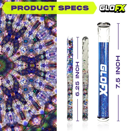 Miniatura 3 de GloFX Tubo de caleidoscopio líquido azul de 7.5 pulgadas X - Caleidoscopios coloridos para adultos, juguetes de flujo Rave Varitas de purpurina