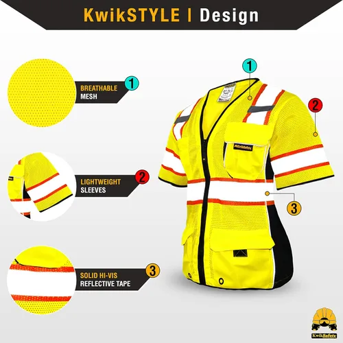 Miniatura 2 de KwikSafety - Charlotte, NC - Men's & Women's Class 3 Safety Vest PPE Hi Vis Reflective ANSI OSHA