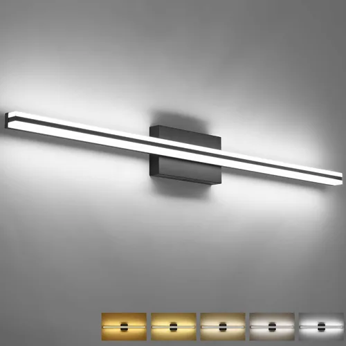 Miniatura 28 de SOLFART Luces de tocador de baño sobre espejo 14W 60 cm Luz de baño moderna negra 6000K ND