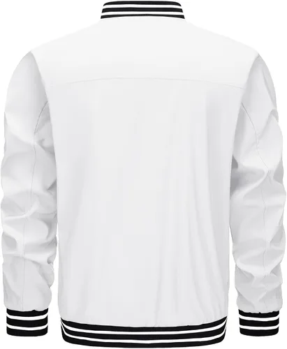Miniatura 8 de TACVASEN Chaqueta ligera para hombre, casual, primavera, otoño, cortavientos, bombardero, con cremallera, con bolsillo