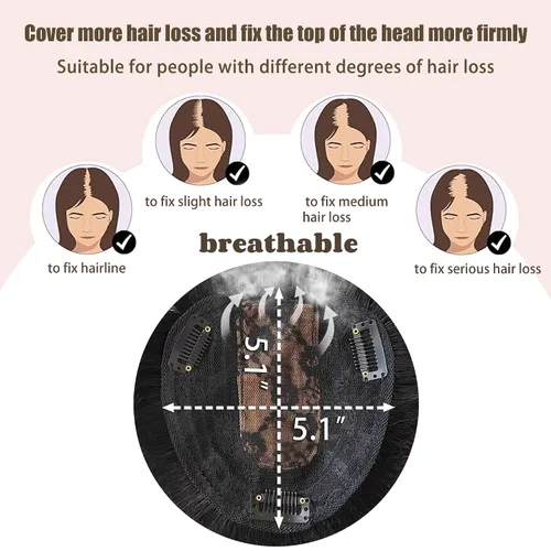 Miniatura 3 de viviaBella Extensiones de cabello humano con clip, sin costuras, para mujer, base de seda gruesa para cabello que pica