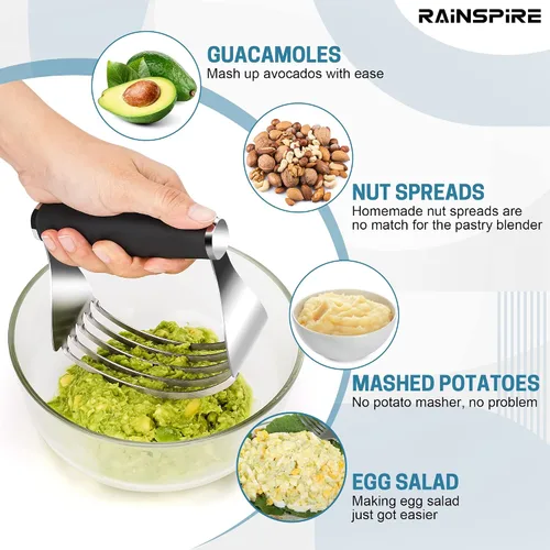 Miniatura 4 de Rainspire XL - Cortador de repostería para hornear, licuadora de repostería resistente, de acero inoxidable, cuchillas gruesas y afiladas, cortador