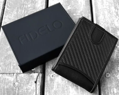 Miniatura 6 de Fidelo Billeteras plegables de cuero para hombre, carteras RFID de alta capacidad para hombres, billetera de lujo con múltiples compartimentos
