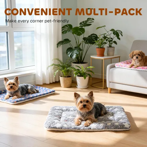 Miniatura 3 de Mora Pets Cama para perros ultra suave con bonito estampado de estrellas, lavable para perros grandes, medianos y pequeños, reversible, forro polar