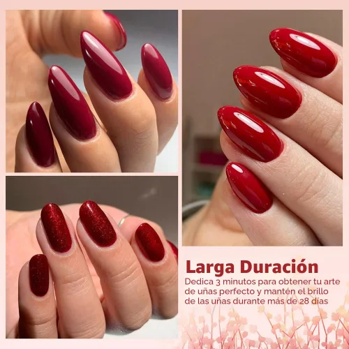 Miniatura 6 de CANNI 30 piezas de 9 ml de kit de esmalte de uñas de gel sin hema, kit de esmalte de uñas de gel de color rojo oscuro, rosa intenso, púrpura