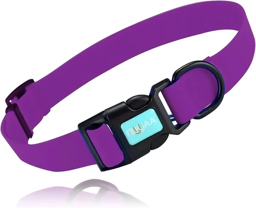 Collares de perro impermeables, fácil de limpiar, collares ajustables para perros pequeños, medianos y grandes (morado, M)