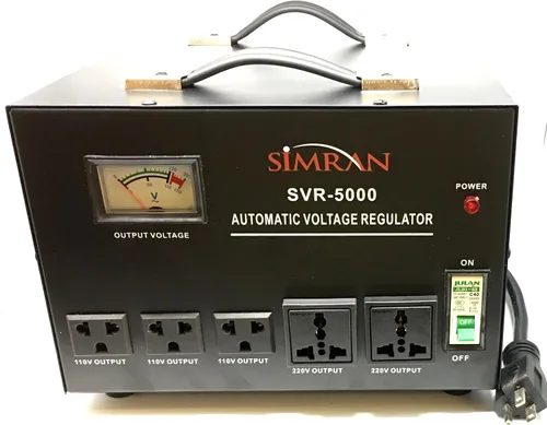 Miniatura 2 de Simran Transformador de voltaje Convertidor de potencia Regulador Estabilizador Convertidor de potencia Negro (SVR-1000)