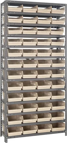 Miniatura 389 de Quantum QSBU-245BK Heavy Duty Shelving Unit with (7) Shelves and (24) QUS245 Black Bins for Garage Warehouse Storage Distribution 400 lb Load