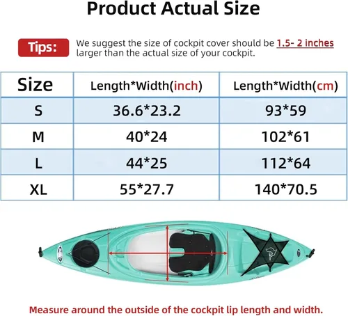Miniatura 2 de Waterproof Kayak Cockpit Cover Seal Cockpit Cover Maximum Protection for Your Ocean Cockpit