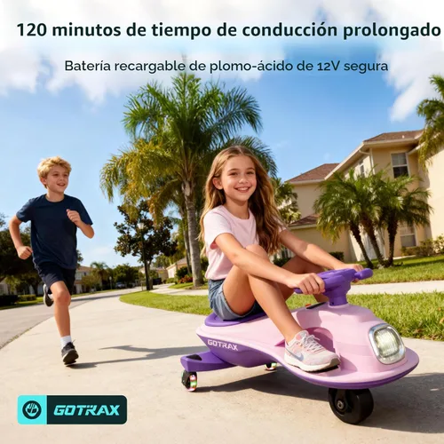 Miniatura 2 de Gotrax WG1 Auto eléctrico oscilante para niños, batería de 12V de gran duración hasta 120 minutos de tiempo de juego, altavoz de música y ruedas