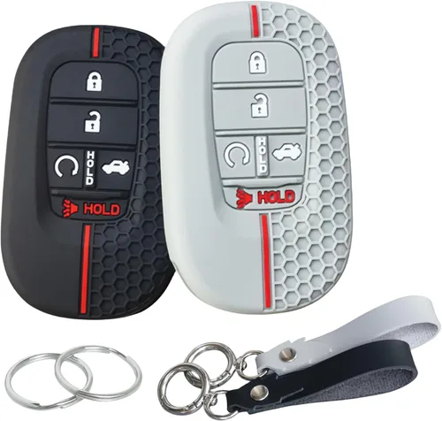 Miniatura 7 de 2 fundas de silicona para llavero inteligente de 5 botones para Honda Accord Civic Pilot HR-V CR-V Sport SI EX EX-L Touring 2022 2023 2024 2025