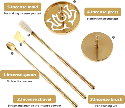 Miniatura 6 de DOITOOL Kit de 5 piezas de incienso chino para quemador de incienso, accesorios de primera calidad para aromaterapia, yoga, meditación, relajación