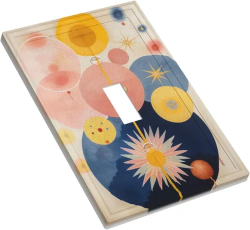 Miniatura 3 de Cubiertas de Interruptor de Luz Artísticas Decorativas Boho Figura Abstracta Interruptor de Pared Único Placa de Interruptor Decorativo Placa