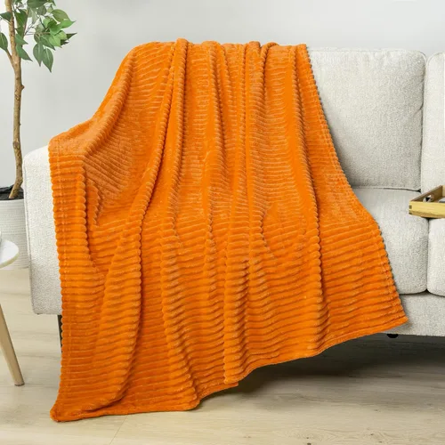 Miniatura 34 de PAVILIA Manta de forro polar súper suave, manta de franela de felpa mullida, cálida y acogedora manta de microfibra acanalada para sofá o cama, Negro