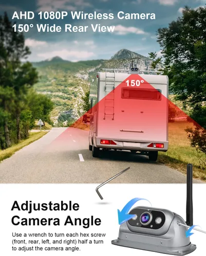 Miniatura 3 de Cámara de respaldo inalámbrica RV fácil de instalar: Plug & Play para Furrion RV precableada - 6.86 pulgadas 1080P IPS HD pantalla táctil sin