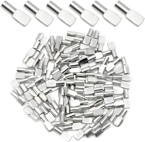 100 clavijas de estante de 0.197 x 0.709 in, clavijas de soporte de estante de metal, clavijas de estante de gabinete para estantes, muebles,