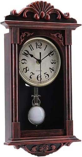 Miniatura 3 de jomparis Reloj de pared con péndulo, regalos para papá, regalos para papá para Navidad, reloj de pared retro de cuarzo decorativo, funciona