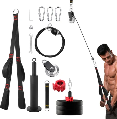 Fitness LAT y sistema de polea de elevación, polea de cable de peso mejorada, accesorios de máquina de extracción LAT para gimnasio en casa, equipo