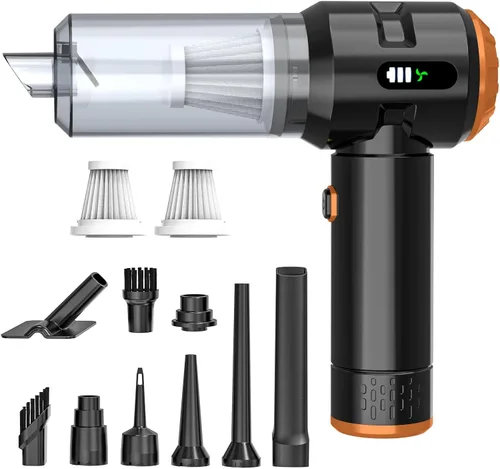 Miniatura 7 de Sycoodeal Aspiradora de mano para automóvil, 25000 PA, fuerte succión ciclónica, portátil, mini aspiradora inalámbrica con pantalla digital, ligera