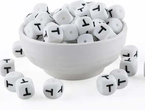 Miniatura 17 de Cuentas de silicona de corazón cuadrado blanco de 0.472 pulgadas, 20 cuentas de silicona con números de corazón para hacer llaveros, ideal