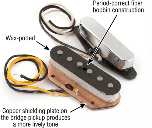 Miniatura 4 de Paquete de pastillas Fender Pure Vintage '64 Telecaster con cable de instrumento Paquete con cable