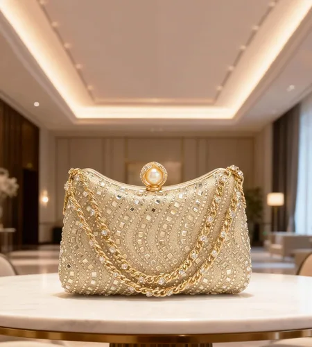 Miniatura 3 de Bolso de noche para mujer, bolso de mano con diamantes de imitación, brillante para fiesta, bolso de hombro, bolsa de boda con cadena