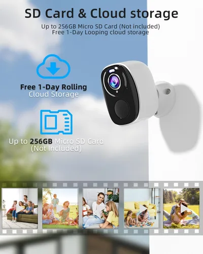 Miniatura 3 de ELECCTV Cámaras de seguridad WiFi 5G/2.4G inalámbricas para exteriores, cámaras WiFi alimentadas por batería 2K con detección de movimiento AI