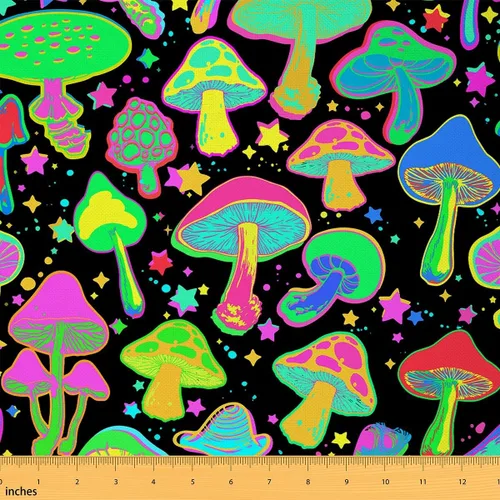 Miniatura 12 de jejeloiu Tela de hongos por The Yard, Tela de tapicería de hongos dibujados a mano de dibujos animados, Tela para exteriores de hongos salvajes