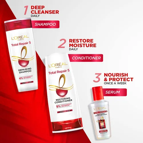 Miniatura 5 de L'Oreal Paris Hair Expertise Total Repair 5 Champú, 21.6 fl oz