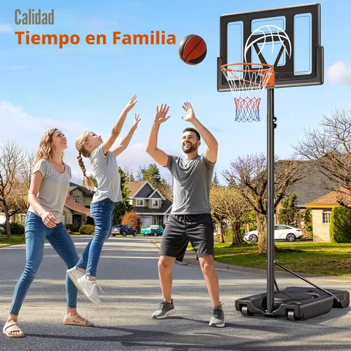 Miniatura 2 de Yohood Aro de baloncesto para exteriores ajustable de 10 pies, sistema de portería de baloncesto portátil para niños, jóvenes y adultos en patio