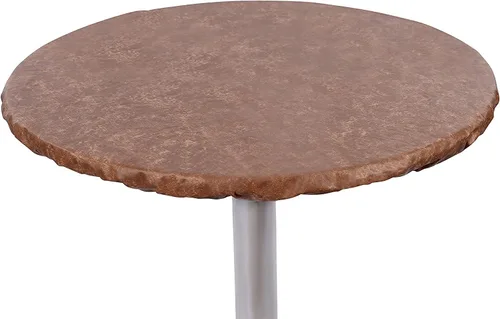 Miniatura 10 de Yourtablecloth Mantel redondo ajustable de vinilo resistente con parte trasera de franela de colores vibrantes, mantel elástico ideal para comedor
