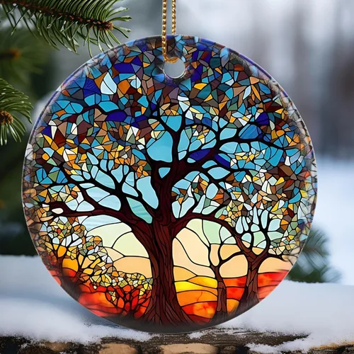 Miniatura 14 de Touber Adorno Navideño, Adorno de Navidad, Idea de Regalo de Vacaciones, Recuerdo Familiar, Cerámica Redonda, Intercambio de Regalos, Idea de Abeja