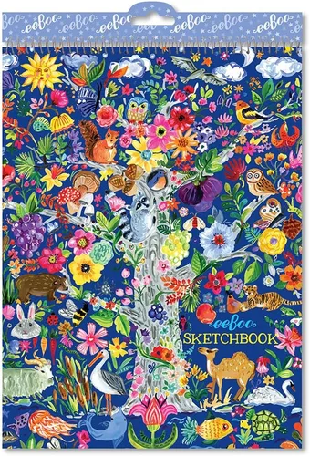 Miniatura 14 de eeBoo: Shark & Friends Cuaderno de bocetos en blanco encuadernado en espiral, 60 páginas, papel de 4.94 oz/m², 95 libras, 8.5 x 11, ecológico