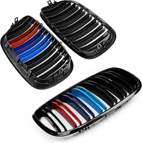 Miniatura 3 de X5 E70 - Rejilla de riñón de color negro brillante M para BMW X5 E70 X6 E71 2007-2014 (láminas dobles de color M)
