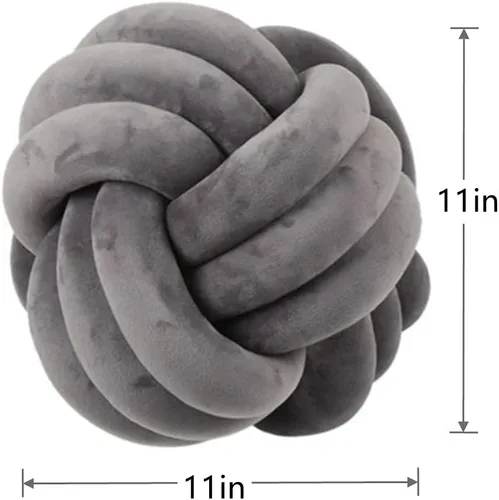 Miniatura 5 de Almohada de nudo en forma de bola, cojín redondo para decoración de habitación de niños, juguetes de peluche relajantes para aliviar el estrés