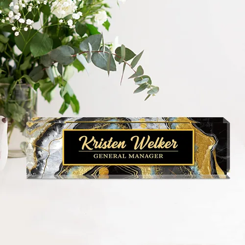 Miniatura 4 de Placa de Nombre Personalizada, Decoración de Oficina Personalizada - Accesorio de Escritorio de Acrílico, Regalos de Oficina para Empleados