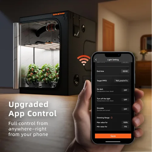 Miniatura 5 de Spider Farmer SE7000 - Luz LED de crecimiento de 730 W, cobertura de 5 x 5 pies, estilo de barra regulable de espectro completo, control