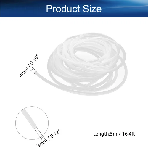Miniatura 2 de Bettomshin 1 tubo de silicona de 16.4 ft de longitud, 0.118 in ID 0.157 in de diámetro exterior flexible de goma de silicona tubo de manguera