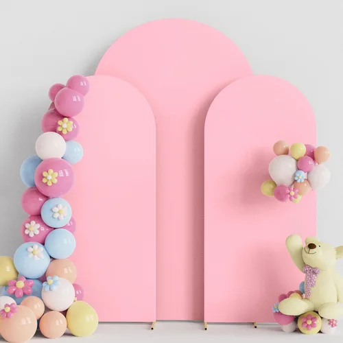 Miniatura 32 de Putros Funda para Arco de Boda 7.2 pies, Cubiertas de Soporte de Fondo Chiara de Spandex Negro Ajustado con Parte Superior Redonda de 6 pies, Juego