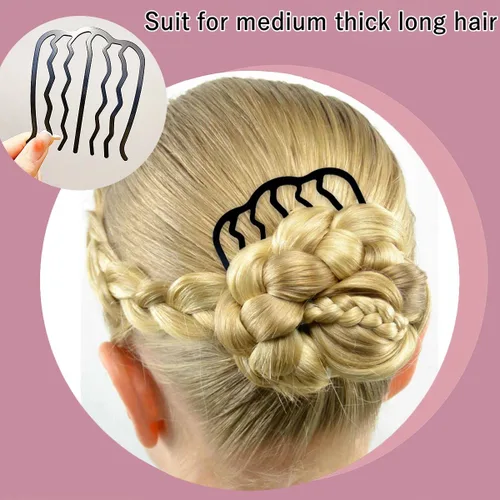 Miniatura 4 de 6 peines laterales de metal para el cabello, pinzas para el cabello, pinzas para el cabello, para moño, forma de U para peinado vintage, accesorios