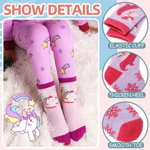 Miniatura 2 de MOGGEI Calcetines cálidos de lana para niños y niñas pequeños de invierno, gruesos, para senderismo, pesados, térmicos, acogedores, para botas, 6