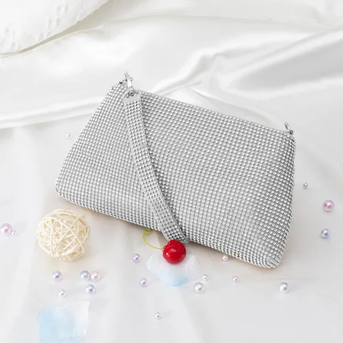 Miniatura 4 de Desy & Feeci Bolso de noche para mujer, bolso de mano completo con diamantes de imitación para mujer, dama, niña, novia, graduación, cóctel, fiesta