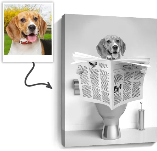 Miniatura 9 de Fotos personalizadas de mascotas en lienzo para pared Arte de baño personalizado Lindo perro gato en bañera Impresiones, divertidos animales Foto