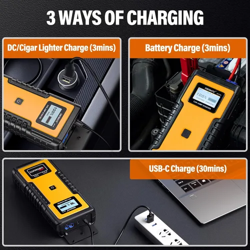 Miniatura 4 de Arrancador de Coche 1000A, Arrancador de Súper Condensador Sin Batería para Motores de Gasolina y Diésel de 12V, Arrancador Portátil de 12V