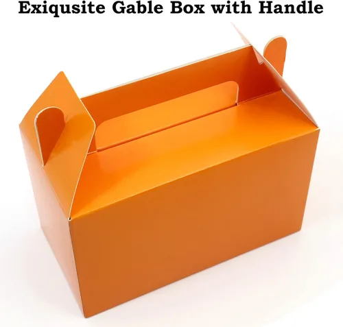 Miniatura 5 de Oletx 12 Cajas de Regalo Triangulares Naranjas, 5.9'' Caja Pequeña de Dulces para Fiestas, Caja de Golosinas, Caja de Galletas y Dulces para Fiesta