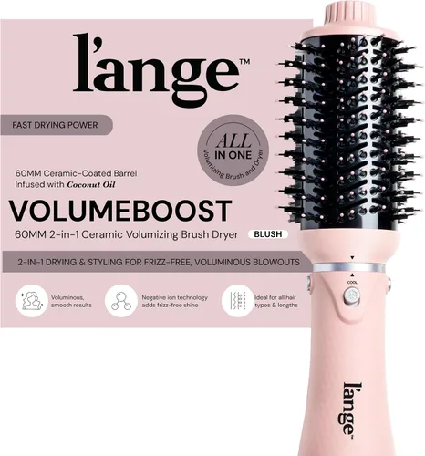 Miniatura 9 de L'ANGE HAIR VolumeBoost 60mm 2-en-1 Cepillo Secador Voluminizador Cerámico Secado Rápido y Estilo para Peinados Voluminosos Sin Frizz Barril