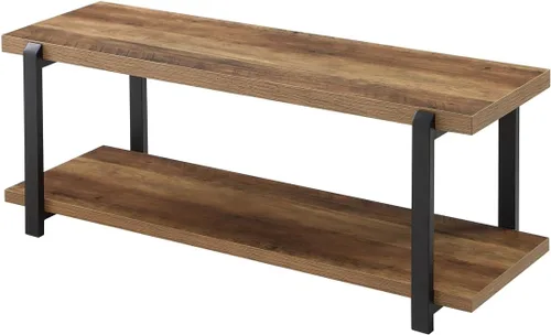 Miniatura 9 de FOLUBAN Banco de entrada, banco industrial de almacenamiento de zapatos para dormitorio, sala de estar, asiento moderno de interior para pasillo