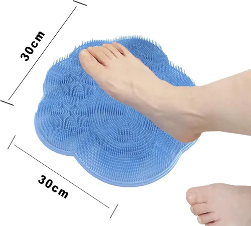 Miniatura 4 de Depurador de pies en ducha, tapete de silicona para pies de ducha, depurador de pies de silicona con ventosas, tapete de baño con gancho de Azul