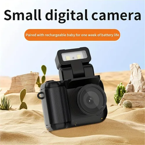 Miniatura 6 de Cámara retro a presión, mini cámara nostálgica de visión vintage, mini llavero de tamaño pulgar con luz flash LED, cierre retro con 6 interruptores